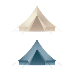 Tent. Touristic camping tent vector illustration. Part of set.