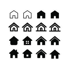 Set of home icon, home page, house, building. vector illustration