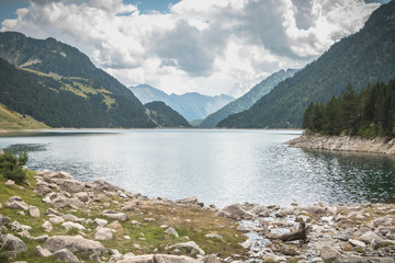  lake of Oule in valley of Aure in Haute-Bigorre in the department of Hautes-Pyrénées in France