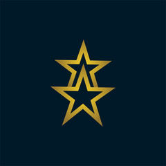 Obraz premium Gold Star Logo Vector