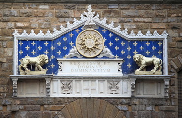 Monogram of Christ in Palazzo Vecchio in Florence, Italy