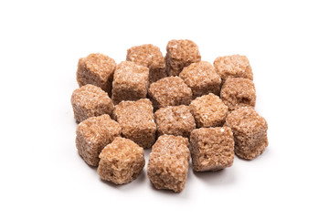 brown sugar isolated on white background. Top view.
