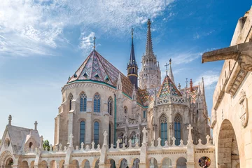 Foto auf Acrylglas Die Matthiaskirche in Budapest, Ungarn, Europa. Blick von der Fischerbastei. © Viliam