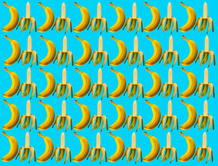 Bananen Konzept auf hellblauen Hintergrund