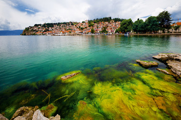Lake Ohrid and cityscape, Ohrid, Macedonia