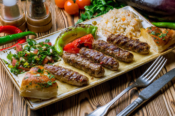 Tekirda Turkish cuisine on wooden table