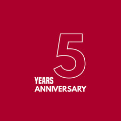 5 years anniversary vector icon, logo. Graphic design element with number