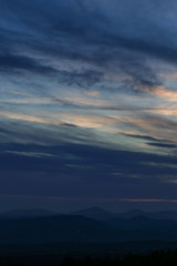 Blue landscape of the Tuscany valley