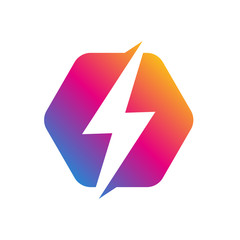 Flash Logo abstract design vector template. Lighting bolt icon. Logo Thunder electricity Power Fast Speed Logotype concept. Vector. EPS 10