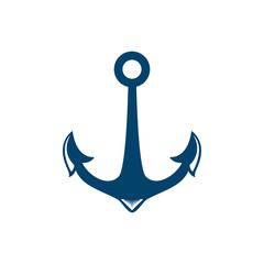 Nautical Anchor isolated white background. Ship anchor, vintage icon.