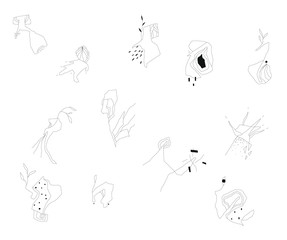 set of abstract drawings