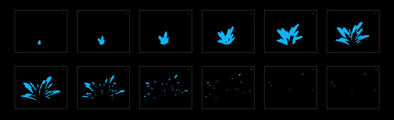 water splash effect. Water splash animation effect for cartoon, game, animation or something else.