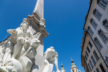 The fountain of three carniolan rivers in Ljubljana. The fountain of Robb, the famous Venetian...
