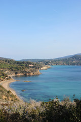 Fototapeta premium Plaża Norsi w pobliżu Capoliveri, wyspa Elba, Toskania, Włochy