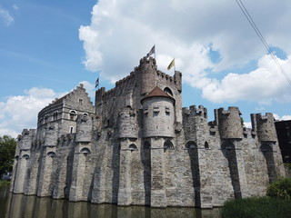Fototapeta premium Ghent, Belgium - May 2019: View of the Castle of the Counts of Flanders.