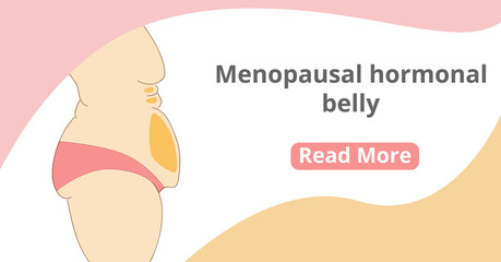 Types of female tummies banner. Tummy tuck surgery or abdominoplasty vector illustration. Medical advertising of cosmetic plastic procedures.