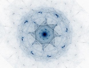 Abstract fractal background - computer-generated image. Digital art. Converging toward the center of the circles.