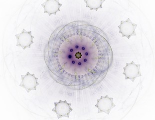 Computer generated fractal artwork for creative design, art and entertainment. Background with rotating spheres.