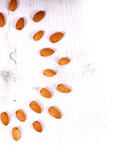 Almond. Almond nuts, close-up isolated on a white background