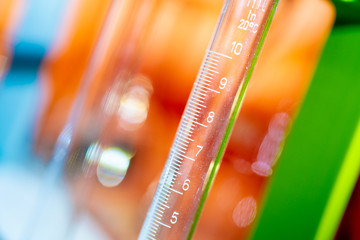 Glass instruments in the laboratory of chemical synthesis