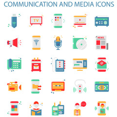 Communication And Media Without Outline Iconset