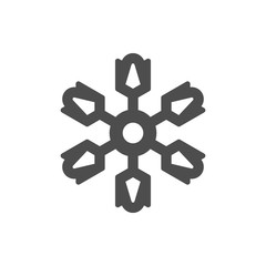Snowflake icon or snow concept