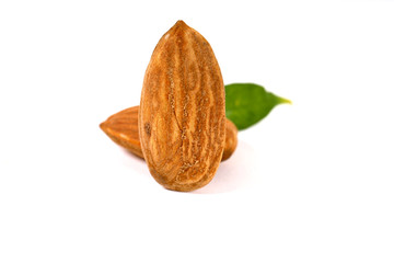 Almond. Almond nuts, close-up isolated on a white background
