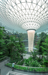 The Jewel terminal at Changi Airport, with the rain vortex indoor waterfall, Singapore
