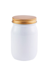 White plastic box for liquid isolated. The can on white background. - Image