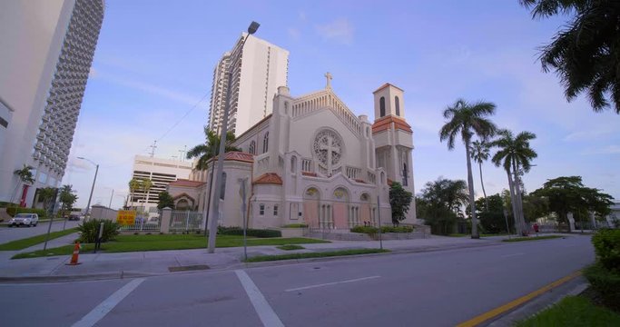 Motion video Trinity Cathedral Miami opened in 1925 4k 60p