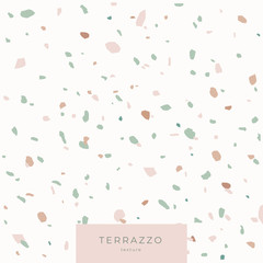 Texture Terrazzo in light colors. Classic italian cover composed of natural stone and concrete. Vector illustration.