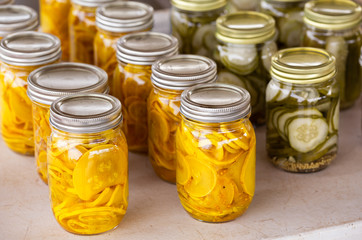 Home canned squash and picklels 