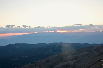 Panoramic view of the mountains Tahtali, Kemer, Turkey