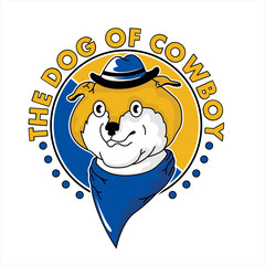 Illustration of cowboy dog logo icon design template vector