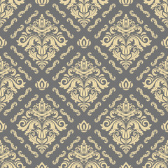 Classic seamless vector pattern. Damask orient ornament. Classic vintage golden background. Orient ornament for fabric, wallpaper and packaging
