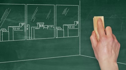 bureau homme d'affaires tableau vert