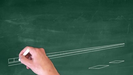 rue et bus tableau vert