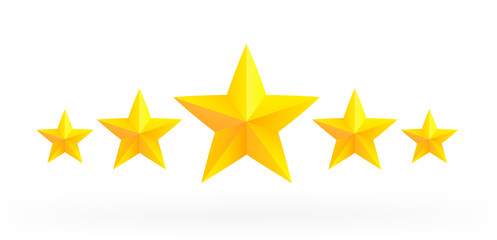 Five stars rating icon.Five stars customer product rating review - stock vector.