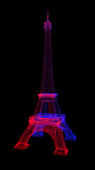 Fototapeta na wymiar Eiffel Tower Glowing lights illustration 