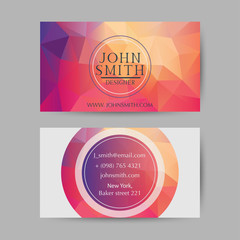 Double-sided creative business card template. Vector illustration