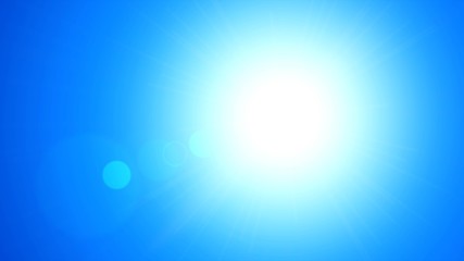 Bright sunlight in a clear blue sky, sunny weather