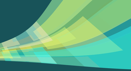 Perspective blue, green and turquoise line with translucent rectangles. Vector graphic background