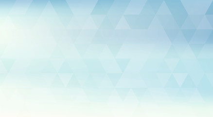 Llight blue simple pattern textured by transparent triangles. Vector background