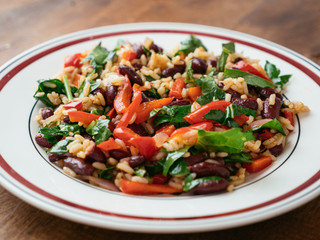 Rice and Beans with Sauteed Greens