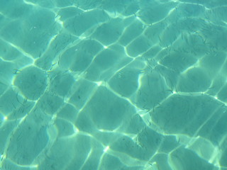 blue water in swimming pool