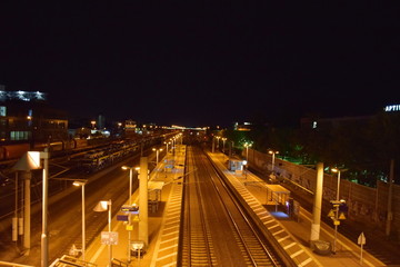Fototapeta na wymiar Train station in the night