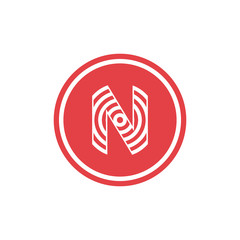 abstract vector illustration circles forming letter n icon logo modern design