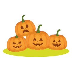 Halloween pumpkins cartoons vector design