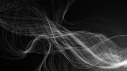 Dark vector background with steam or smoke, smoke waves