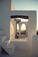 arches of the villa with sunset light - 289156562